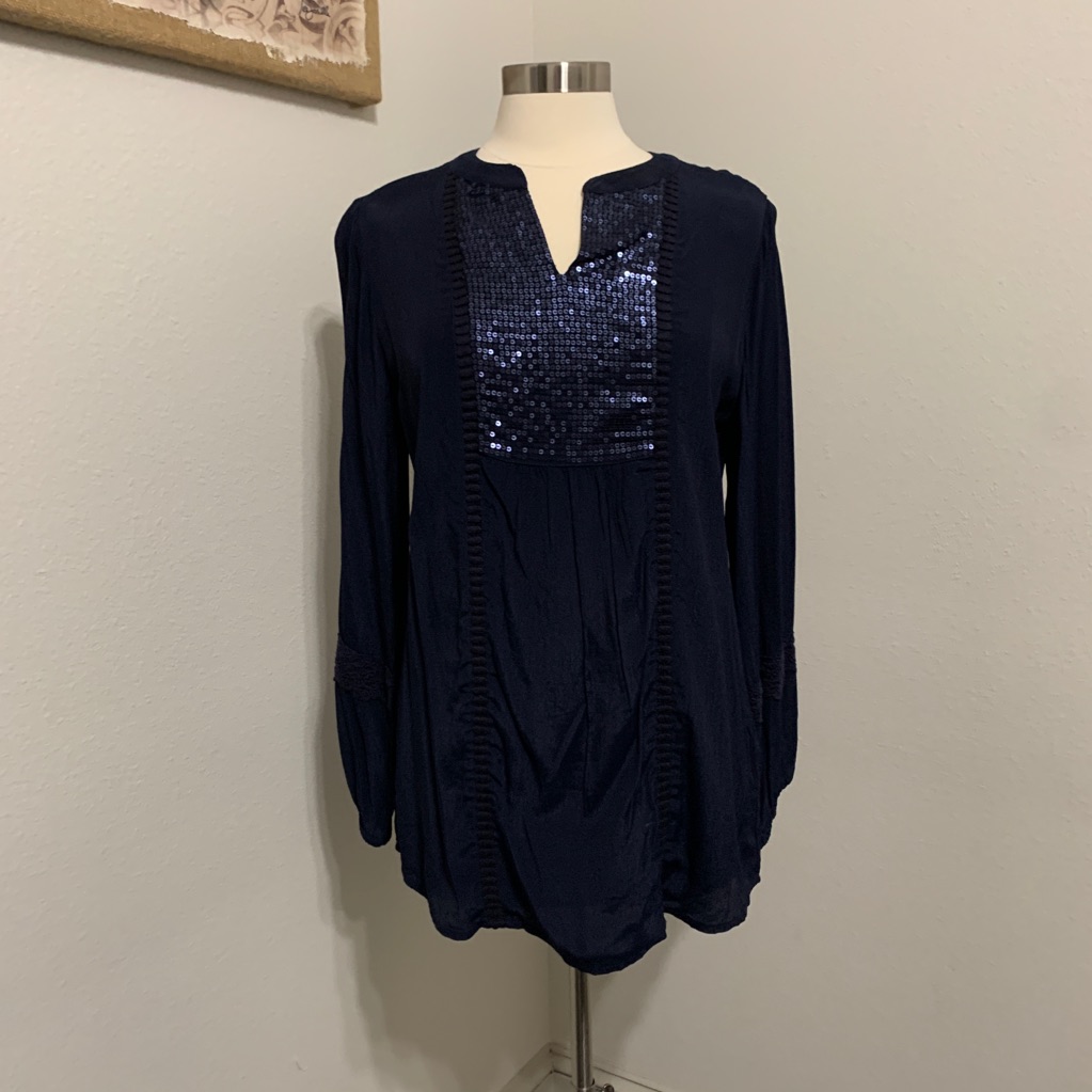 Blouse With Sequin Panel